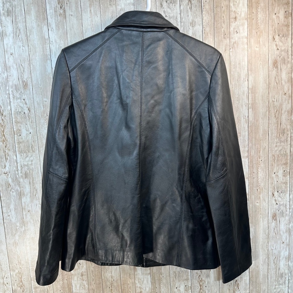 Colebrook Essentials Vintage Women's Black Leather classic Jacket Size Medium - Picture 5 of 7